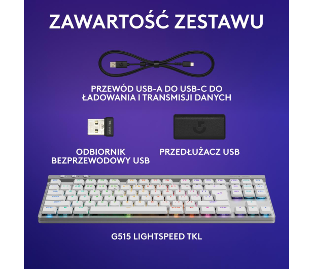 Logitech G515 TKL Lightspeed biały - 1261436 - zdjęcie 13